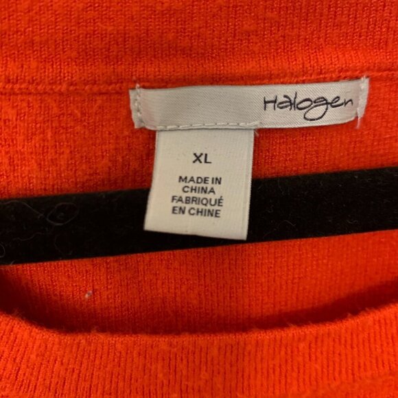 Halogen short sleeve sweater SZ XL - Cold shoulder tight knit dark coral sweater - Picture 4 of 4